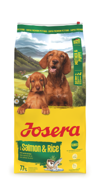 Josera Mother & Puppy Salmon & Rice, glutenfreies Aufzuchtsfutter für Hündin und Welpe, 12,5kg