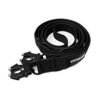 Thumbnail 2: Vitomalia Extreme EditionTaktische verstellbare Hundeleine mit Froschkarabiner aus Hartaluminum Schwarz