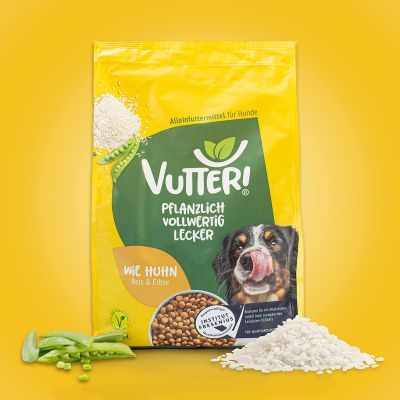 Thumbnail 1: Vutter! Vutter!Trockenfutter "Wie Huhn" | Hundefutter vegan | 1 kg | Alleinfuttermittel | bedarfsdeckend | veganes Hundefutter