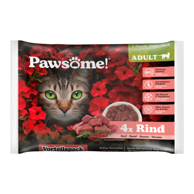 Pawsome!® Pawsome!® Adult Rind 85g 4er Flowpack