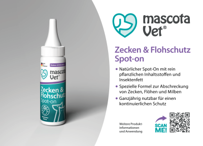 Thumbnail 2: mascota vet Zecken SpotOn, natürliches Zeckenmittel für Hunde & Katzen, Flo- und Milbenschutz, 50 ml