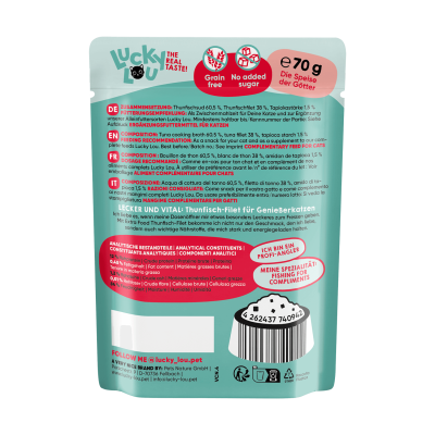 Thumbnail 2: Lucky Lou® Lucky Lou® Extra Food Thunfischfilet in Gelee 70g Pouch