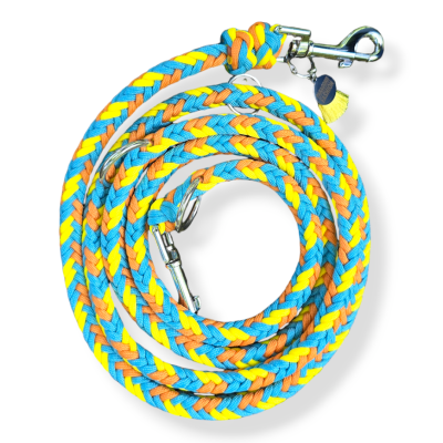 Thumbnail 2: PARACORD FASHION Hundeleine aus Paracord - Herringbone 2,5 m / Gelb / Orange / Türkis