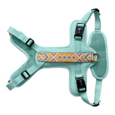 Hey Lana Premium Hundegeschirr Gepolstert - mit Reflektoren und Haltegriff  S / Orange / Mint