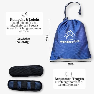 Thumbnail 8: Wanderpfote Wanderpfote Tragehilfe für Hunde – Notfallrucksack bei Wanderungen oder Tragetasche Hund im Alltag bei Treppe - Klein, Leicht, Robust, Hochwertig - Tragetuch Hund, Hundetasche (S)
