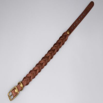 Thumbnail 2: Lucky Hearts™ geflochtenes Fettlederhalsband Hugo S-M / Braun