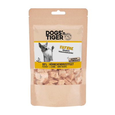 Thumbnail 1: Dogs'n Tiger Dogs'n TigerAdult, Hunde Snacks, Fatzke, Leckerlies, 99% gefriergetrocknetes Hühnchenbrustfilet