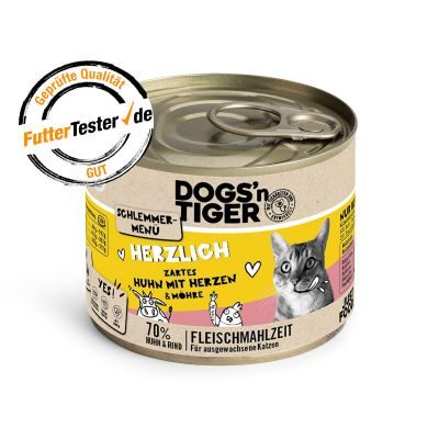 Thumbnail 5: Dogs'n Tiger Adult Katzenfutter, Nassfutter, Getreidefrei, Mixpaket Top of the tops! Tiger, Thunfisch, Lachs, Shrimps & Huhn, 15 tlg.- Set