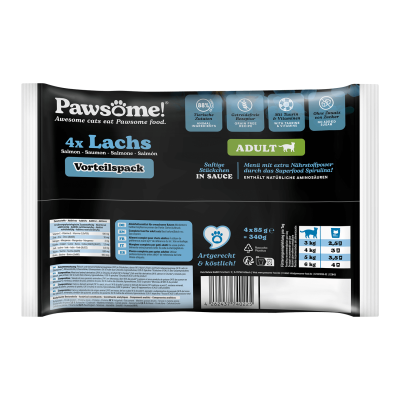 Thumbnail 2: Pawsome!® Pawsome!® Adult Lachs 85g 4er Flowpack
