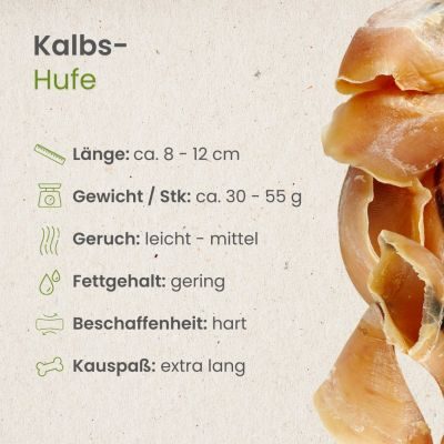 Thumbnail 3: kauartikel.com Kalbs-Hufe - Hunde-Kauartikel - Hunde-Snack - Kausnack - Kälber-Leckerli  (Rind)