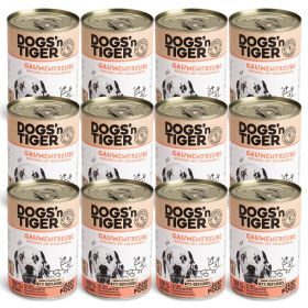 Dogs'n Tiger Adult Premium Hundefutter, Nassfutter, Getreidefrei, Gaumenfreude, Geflügel & Süßkartoffel, 12x 400g