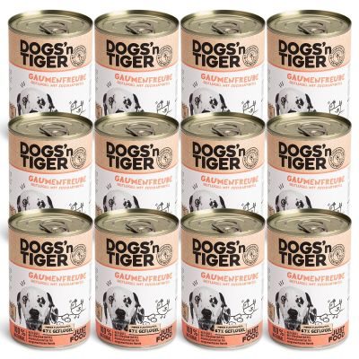Thumbnail 1: Dogs'n Tiger Adult Premium Hundefutter, Nassfutter, Getreidefrei, Gaumenfreude, Geflügel & Süßkartoffel, 12x 400g