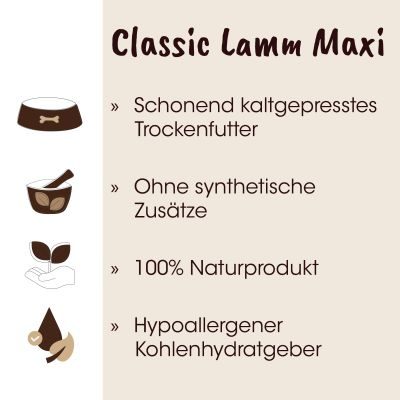 Thumbnail 8: Fit-CROCK® Classic Lamm Maxi 3 kg – Natürliches, kaltgepresstes Trockenfutter für ausgewachsene Hunde