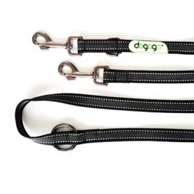 dogogo Führleine gummiert verstellbar schwarz