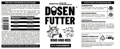 Thumbnail 2: Schnauze & Co. 6x Dosenfutter® RIND & REIS 800 g