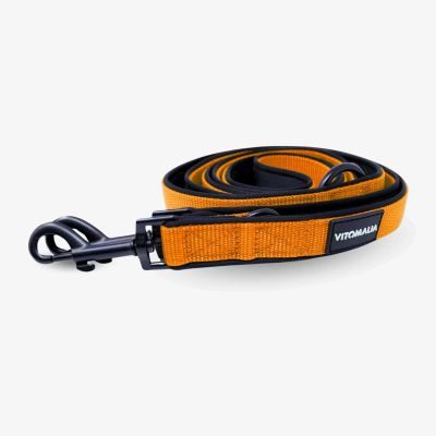 Vitomalia Klassische verstellbare Hundeleine Nero Orange