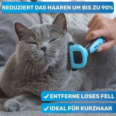 Thumbnail 4: BluePet Kurzhaar Unterfellbürste - Deshedder, Unterwollbürste für Hunde & Katzen im Fellwechsel - Entfernen von Unterwolle, Filz & Knoten - Unterwollkamm