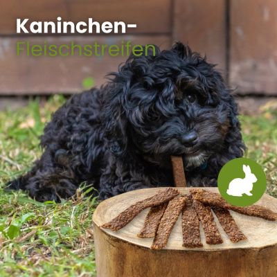 Thumbnail 2: kauartikel.com Kaninchen-Fleischstreifen - Hunde-Kauartikel - Hunde-Snack - Hypoallergen-Kausnack - Hasen-Leckerli