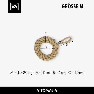 Thumbnail 3: Vitomalia Geflochtener Zerr-Ring für Hunde: 100% Naturhanf, handgeknotet - Eco Tug L
