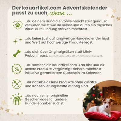 Thumbnail 2: kauartikel.com Adventskalender für Hunde - limitierte Auflage - 24 Kau-Momente - Kausnacks, Kauartikel, Hunde-Snacks, Leckerlis