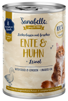 Sanabelle Sanabelle Nassfutter mit Ente & Huhn für Katze – 400g