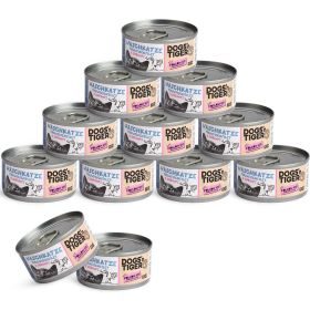 Dogs'n Tiger Adult Premium Katzenfutter Naschkatze, Nassfutter, Getreidefrei, Thunfisch & Shrimps, 12x 70g
