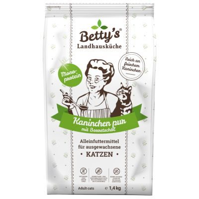 Betty's Landhausküche Betty's Landhausküche für Katzen Trockenfutter Kaninchen pur 1,4 kg