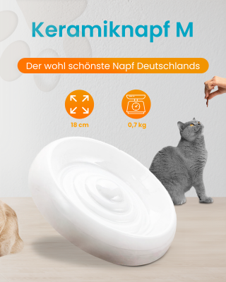 Thumbnail 5: Lucky-Kitty Katzennapf Keramik Premium-Qualität M (Ø 18cm)
