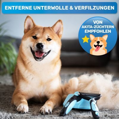 Thumbnail 2: BluePet Selbstreinigende Zupfbürste mit Pins, Hundebürste & Katzenbürste für Langhaar, ZupfZeug 2.0 mit Reinigungsknopf für die tägliche Anwendung
