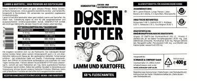 Thumbnail 3: Schnauze & Co. 6x Dosenfutter® LAMM & KARTOFFEL 400g