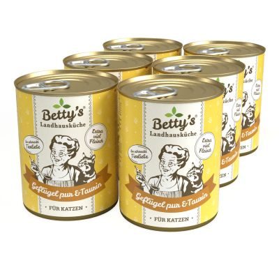 Thumbnail 2: Betty's Landhausküche Diätfutter für Katzen mit Geflügel PUR 12x 400g