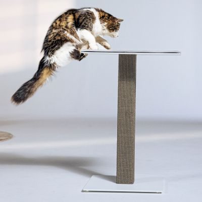 Thumbnail 2: stylecats® Kratzsäule Clu Small mit Liegefläche weiß hellgrau Cozy hellgrau, 69 cm