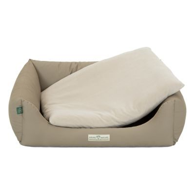 Thumbnail 3: HOUND&NATURE Hundebett ZÜRICH S taupe + wasserfestem Fleece-Matratzenüberzug