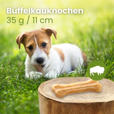 Thumbnail 2: kauartikel.com Büffelknochen, 35g / 11cm - Hunde-Kauartikel - Hunde-Snack - Büffel-Kausnack - Leckerli vom Rind