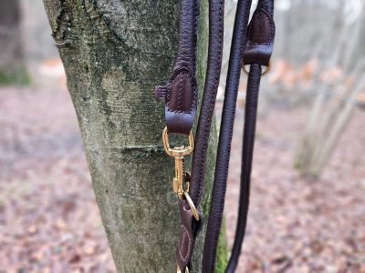 ammi® for Dogs Hirschlederleine verstellbar Gr. 220 cm / 12 mm / Braun