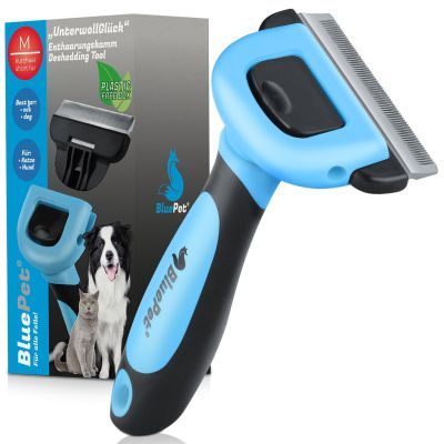 Thumbnail 2: BluePet Kurzhaar Unterfellbürste - Deshedder, Unterwollbürste für Hunde & Katzen im Fellwechsel - Entfernen von Unterwolle, Filz & Knoten - Unterwollkamm