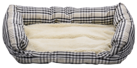 mascota casa Hundebett Plüsch / kariert Gr. S ca. 60x40cm / Beige