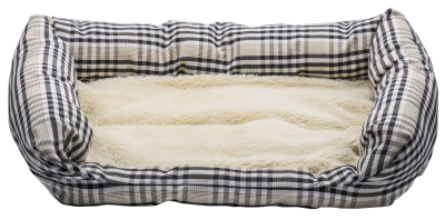 mascota casa Hundebett Plüsch / kariert Gr. S ca. 60x40cm / Beige