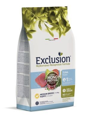 Exclusion Mediterraneo Noble Grain Puppy Thunfisch Medium 12 kg