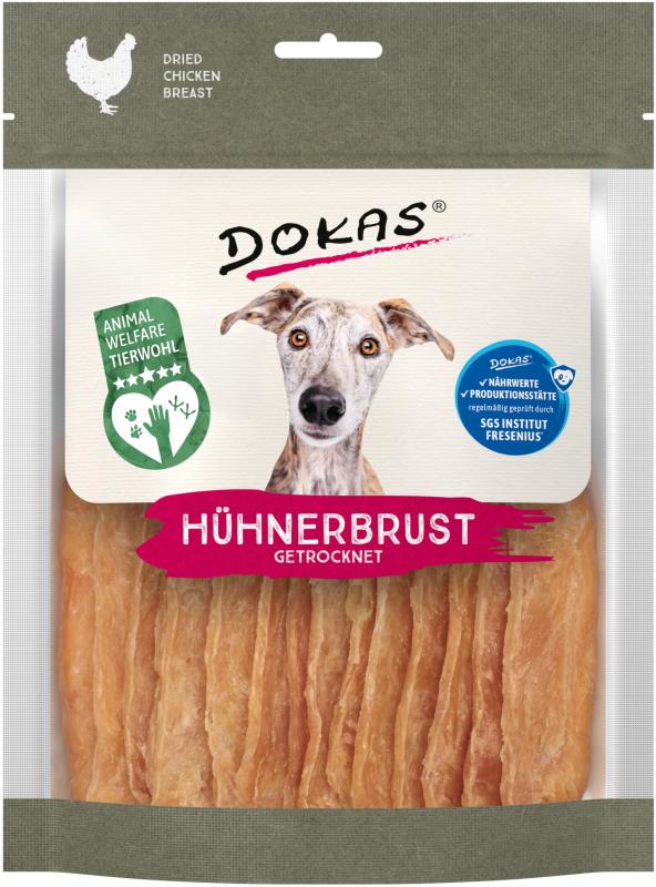 Dokas Hühnerbrust getrocknet Tierwohl-Haltung Hundeleckerli 11x 170g Multipack