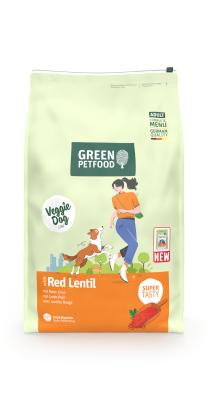Bild 1 von 1: Green Petfood with Red Lentil, vegetarisches Hundefutter mit roter Linse für ausgewachsene Hunde, 10kg