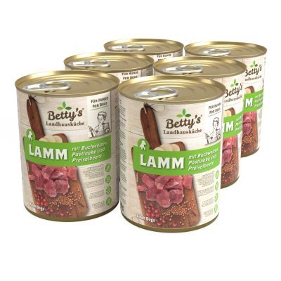 Thumbnail 2: Betty's Landhausküche Nassfutter für Hunde Lamm und Buchweizen 6x 400g