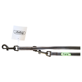 dogogo Führleine gummiert verstellbar schmal grau