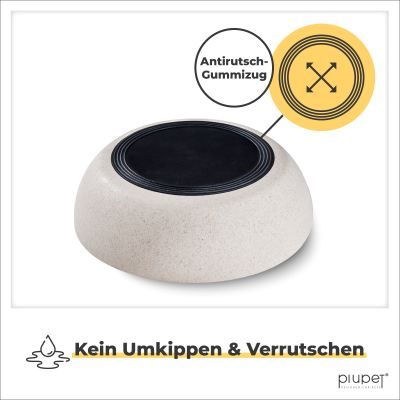 Thumbnail 5: PIUPET Futternapf und Wassernapf für Hunde I Spülmaschinenfest I für große Hunde I 21,5 cm Durchmesser I 2er Set I 1,6 L I Beige