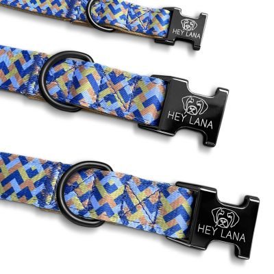 Thumbnail 3: Hey Lana Hundehalsband Kunterbunt Gepolstert Mocca / Blau / L-XL/40-62