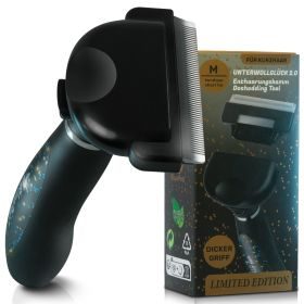 BluePet Kurzhaar Unterfellbürste 2.0 - Deshedder, Unterwollbürste für Hunde & Katzen im Fellwechsel - Entfernen von Unterwolle, Filz & Knoten - Unterwollkamm