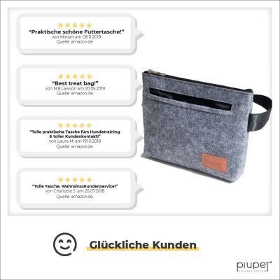 Thumbnail 7: PIUPET Leckerlibeutel für Hunde I Mit Magnetverschluss I Futterbeutel Hundetraining in Filz-Optik I Hochwertig & Stilvoll I Snackbeutel Hund