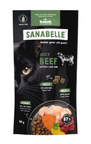 Sanabelle Sanabelle Juicy Land-Rind – Katzefutter – getreidefrei – 400g