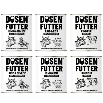 Thumbnail 2: SCHNAUZE & CO. Rind-Testbox XL Dosenfutter® 12x800g