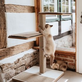 stylecats® Kratzbaum Owen 2 Liegeflächen & Kratzfläche (M) 109 cm, weiß/grau/grau